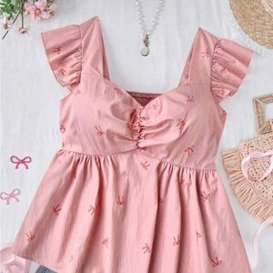 SHEIN Pink Ruffle Blouse